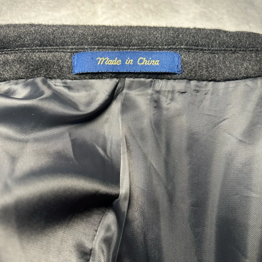 T. Harris London Mens Charcoal Gray Wool Blend Two Button Blazer Sport Coat